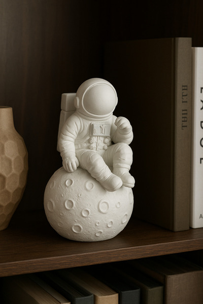 Sisay Home Ay Üzerinde Oturan Astronot Ev Dekoru Çocuk Odası Obje