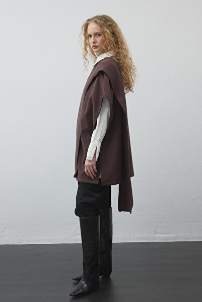 KUAD Plum Cashmere Textured Shawl Vest