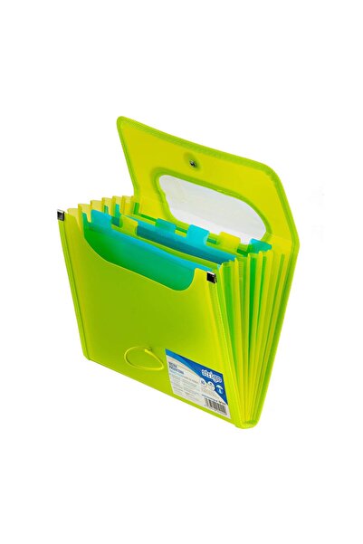 Strigo Expandable plastic folder A5, 6 compartments, green SF041