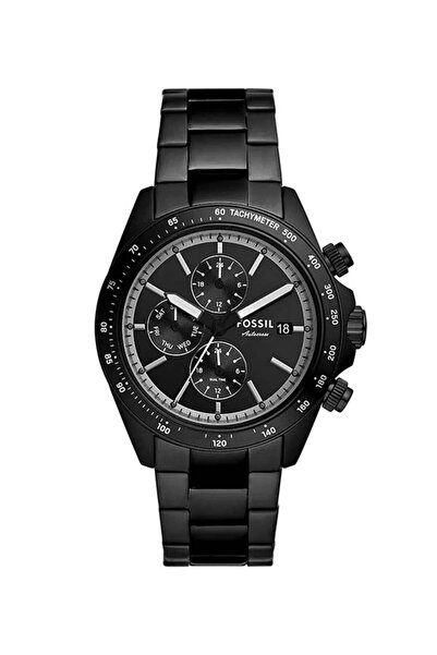 Fossil ساعة أوتوكروس متعددة الوظائف من الفولاذ المقاوم للصدأ باللون الأسود