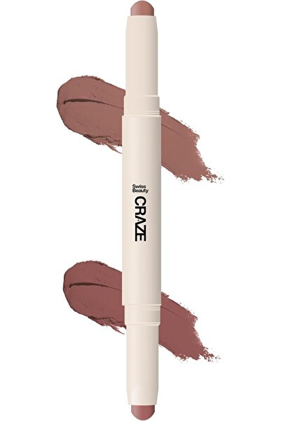 SWISS BEAUTY أحمر شفاه كريز ديو غير قابل للتحويل، 2 في 1، لون طبيعي نهائي، 2 ...