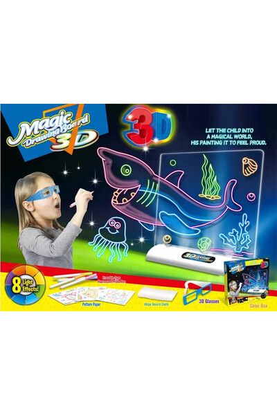 Zhi Toys Tabla de Desenat cu Lumini si Ochelari 3D - Oceanul
