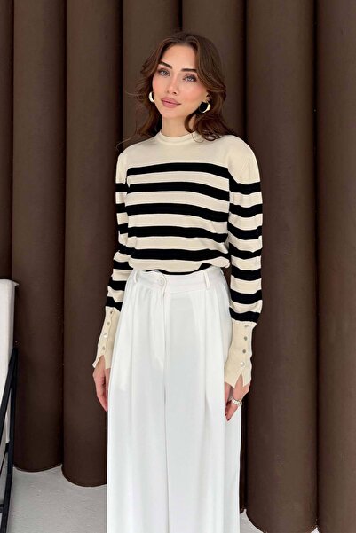 Melike Tatar Striped Short Knit Tunic 70-2472