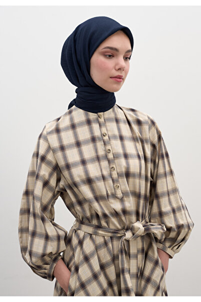 Freshscarfs Μπλε ναυτικό βαμβακερό φουλάρι βισκόζης