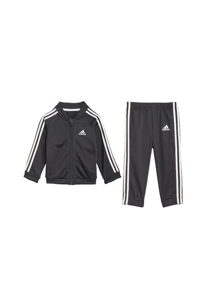 adidas Kids' 3-Stripes Tracksuit, Black, Size 74 cm, Recycled Polyester