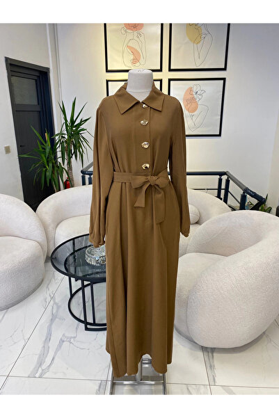 NUSS TRİKO فستان مزين بأزرار نووس