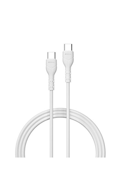 Devia Cablu USB-C la USB-C Kintone EC151, 1,0 m, 3A, alb