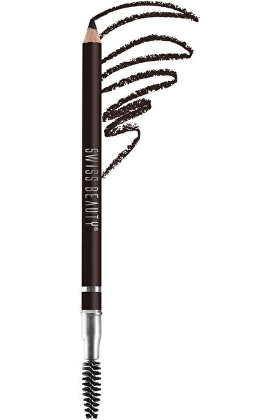 SWISS BEAUTY قلم تحديد الحواجب مع فرشاة - كستنائي، 1.5 غرام