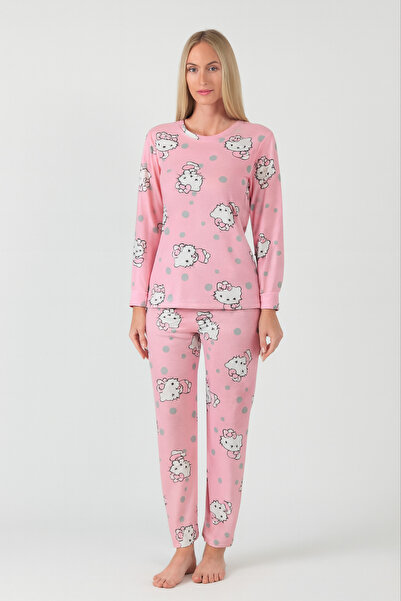 Silona Homewear Hello Kitty 6 Pembe Renk Uzun Kollu Pijama Takımı