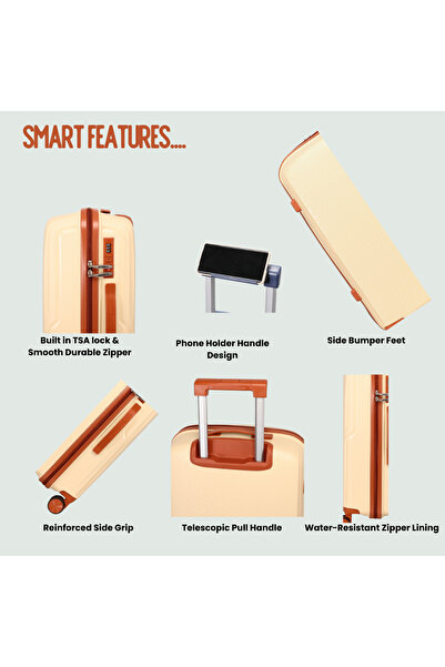 BRITISH TOURISTER Hard Side Spinner Luggage Small 20" - Beige