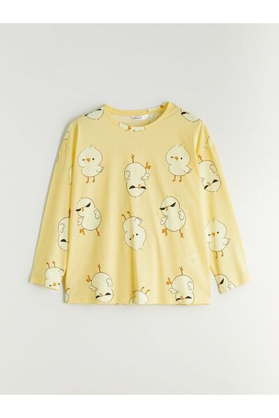 LC Waikiki Large Size Chick Printed Women's Pajama Set