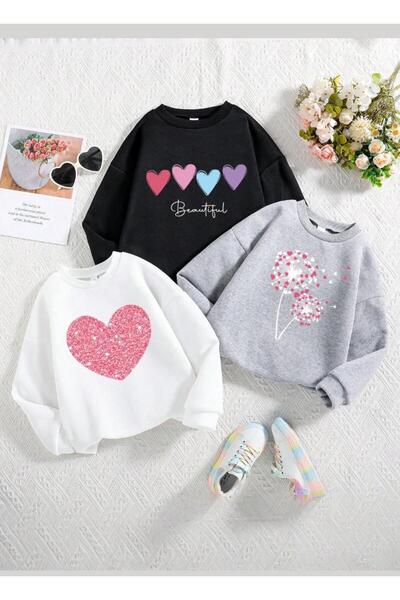 VESTIR BIEN YENİ Kız 3 lü Takım Üst Sweatshirt
