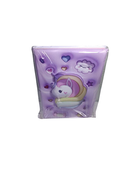 Linea SUPERFİCIE DE RELIEF PUFFY (14*20 CM) 80 FOI DE CADERE DE MEMORIE CU LINIURI CULORI ( Unicorn Violet )