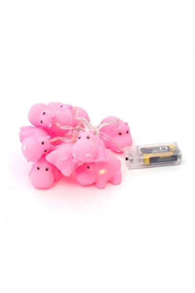 SOHO Ghirlandă LED cu 10 hipopotami din silicon, 1,65 m, 2x AA neincluse, roz