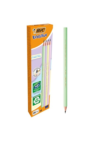 Bic Creioane grafice pastel Evolution, fără radieră, cutie de 12