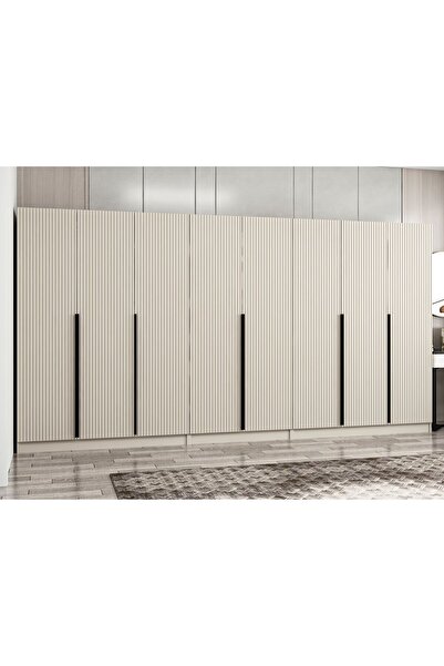 Minar Kale Plus 8 Mebran Kapaklı 4 Çekmeceli Dolap Kumtaşı Mebran 190CM