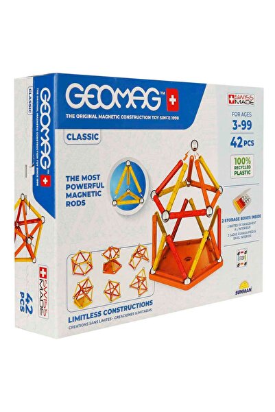 GEOMAG Sunman renkli manyetik mıknatıslı çubuk lego 42prç