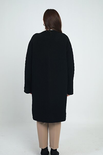 By Saygı Γυναικεία ζακέτα μεγάλου μεγέθους Lycra με τσέπες