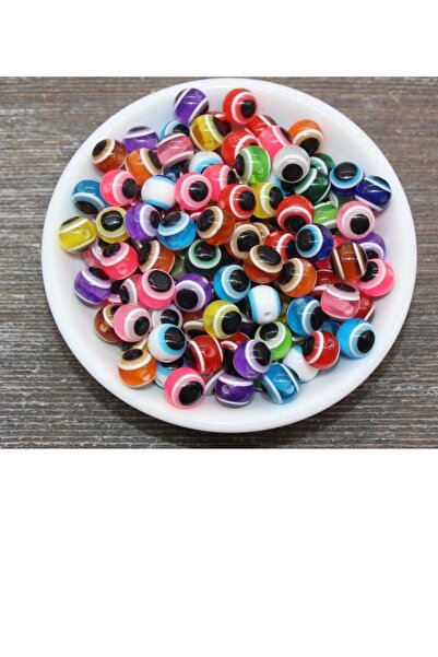 312 KONSEPT 100 τεμάχια πλαστικές χάντρες με χρώμα 8 χιλιοστών με σχήμα κακού ματιού