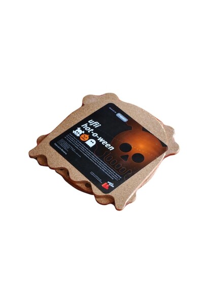 meao Set de trei suporturi de pahare din plută cu tematică de Halloween