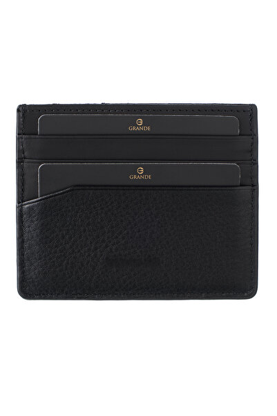 Grande 865 Hakiki Deri Premium Kartlık Siyah