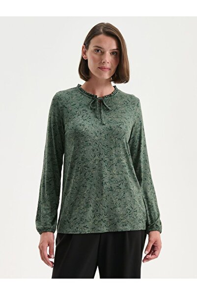 LC Waikiki LCW Grace Bağlamalı Yaka Desenli Bluz