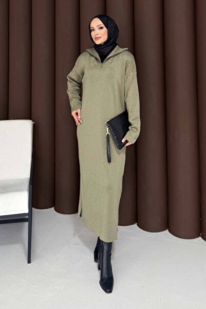 Melike Tatar Simli Triko Elbise 32-7510