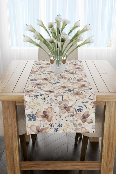 EsnafAli Κρεμ Κομψό Φλοράλ Μοτίβο Ρολό 40x140