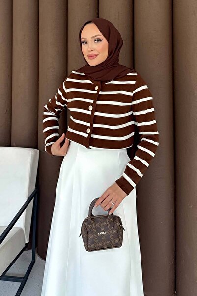 Melike Tatar Ριγέ Πλεκτό Ζακέτα 70-2419