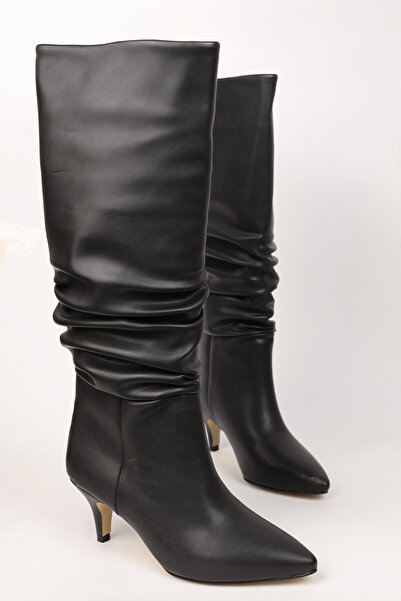 Madam Tarz SLÇ-107 Cizme cu toc subțire și burduf