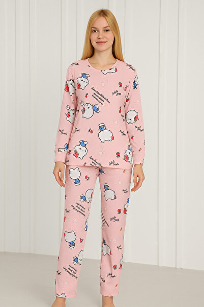 Silona Homewear Σετ πιτζάμες με μακριά μανίκια σε ροζ χρώμα Hello Kitty 5