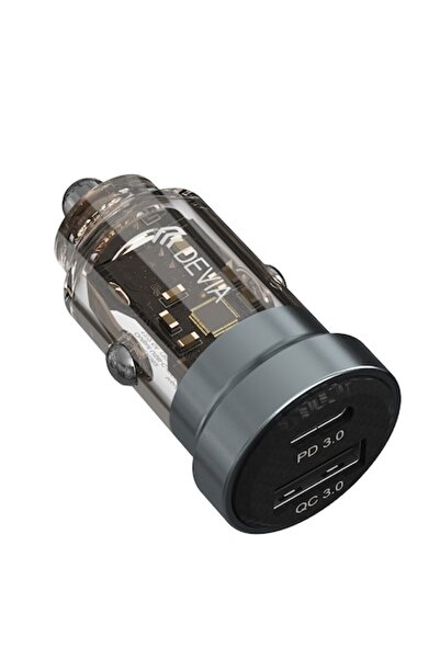 Devia Încărcător auto Smart PD 30W 1x USB 1x USB-C Negru