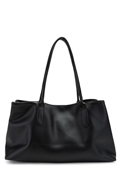 minebag Faux Leather Magnet Closure Diaz Handle Bag Black