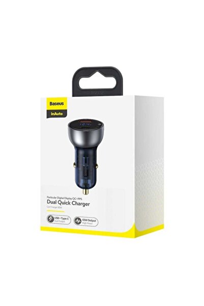 Baseus Car Charger USB + USB-C, 5A, 65W, Slate Gray