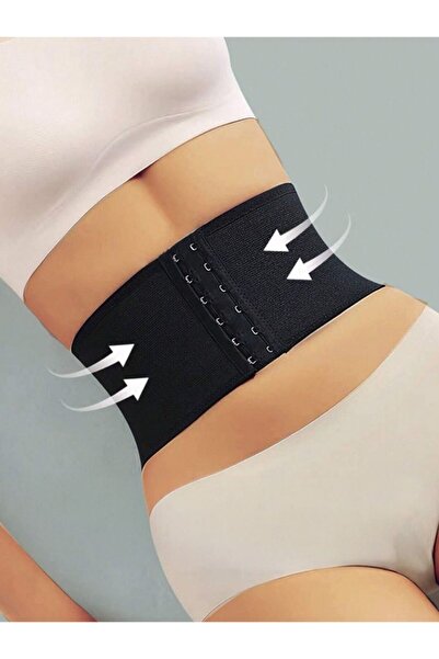 MİSTİRİK Serone Short Model Waist Hugging Abdomen and Belly Shaper Flexible Corset Black Color