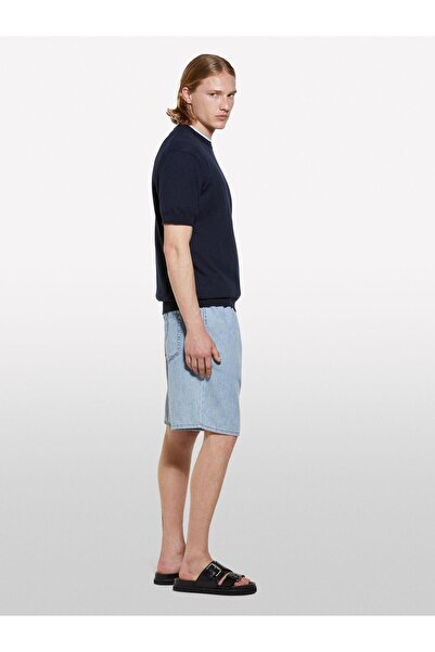 Sisley Men's 100% Cotton Drawstring Regular Waist Denim Shorts 325P44C1S901A-Sis901