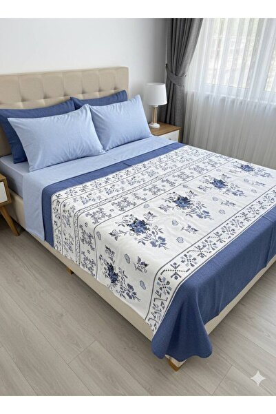 SURGUN ÇEYİZ Printed Pique Set (Bed Sheet/Pique/2 Pillowcases)