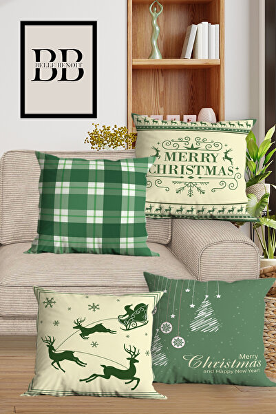 Belle Benoit 6 τεμάχια Πρωτοχρονιάτικο μοτίβο, ορθογώνιο, ψηφιακή εκτύπωση διπλής όψης, μαξιλαροθήκη, κάλυμμα μαξιλαριού, με φερμουάρ