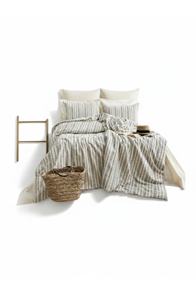 Şaheser Doly Natural Duvet Cover Set – 100% Cotton, Breathable and Soft Texture