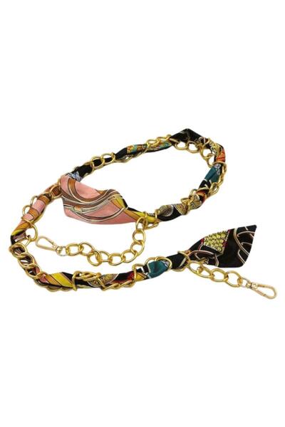 angel çanta aksesuar 100 cm Light Gold Color Scarf Hooked Bag Chain