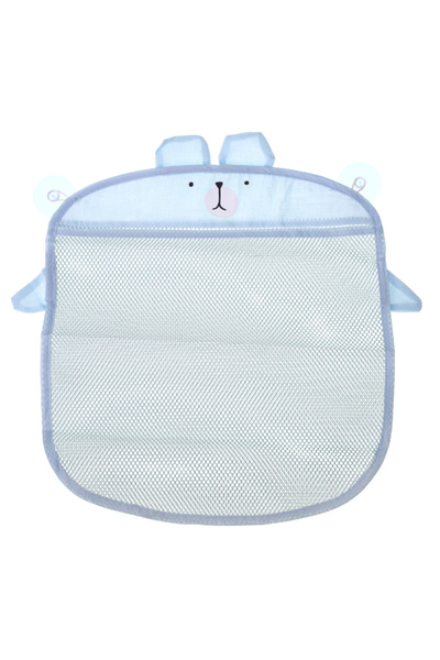 OEM Blue Polyester Bath Toy Organizer with Suction Cups, 35x40 cm