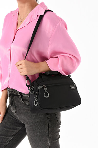 Sanmorris Women's Water Resistant Parachute Fabric 4 Compartment Cross Strap Oval Hand and Shoulder Bag