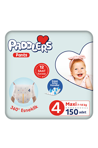 Paddlers Külot Bebek Bezi 4 Numara Maxi 150 Adet (7-14 Kg) Ekstra Aylık Paket