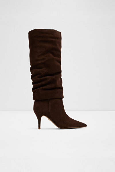 Aldo KIMMIA - Kadın Kahverengi Hakiki Süet İnce Topuklu Slip-On Çizme