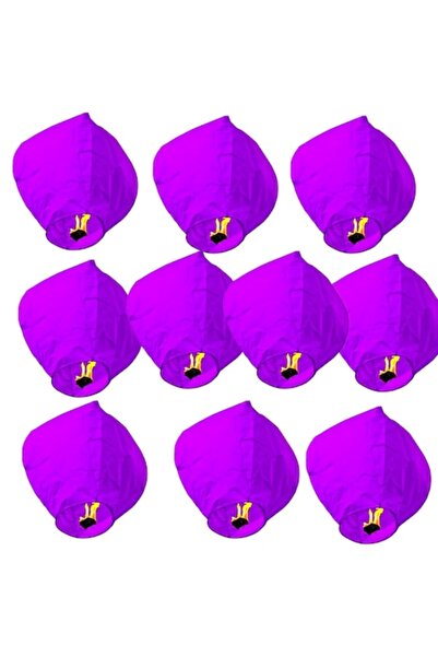 LEIBOO Set de 10 felinare zburătoare LEIBOO, hârtie, violet, 80x60x40cm