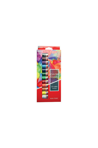 Daco Vopsea Tempera, Set de 12 Culori, Tub de 12 ml, Multicoloră