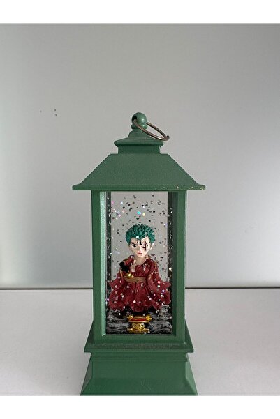 REIZ One Piece Zoro Anime Figürlü Yeşil Fener Işıklı Kar Küresi