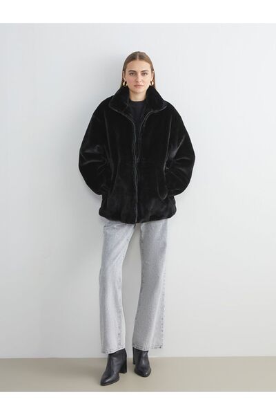 LC Waikiki Lcw Vision Stand Collar Women's Fur Coat