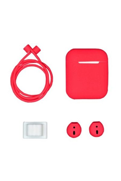 SOHO Set de 4 căști pentru AirPods, roșu