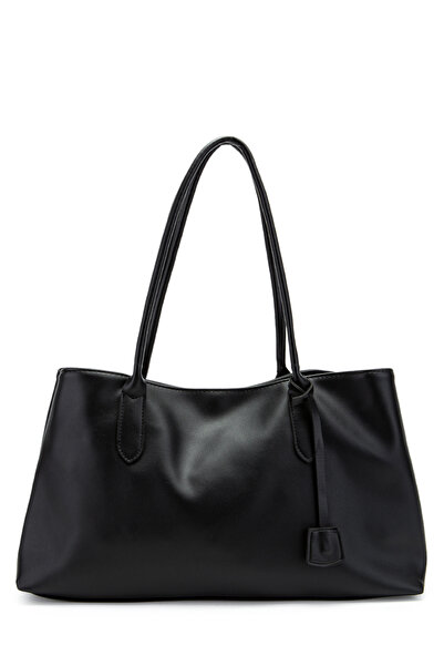 minebag Faux Leather Magnet Closure Diaz Handle Bag Black